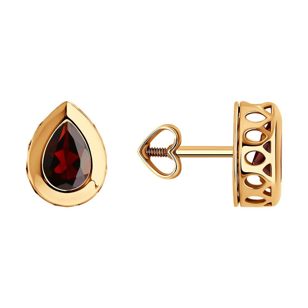 

Серьги из красного золота SOKOLOV 728814, гранат, 728814
