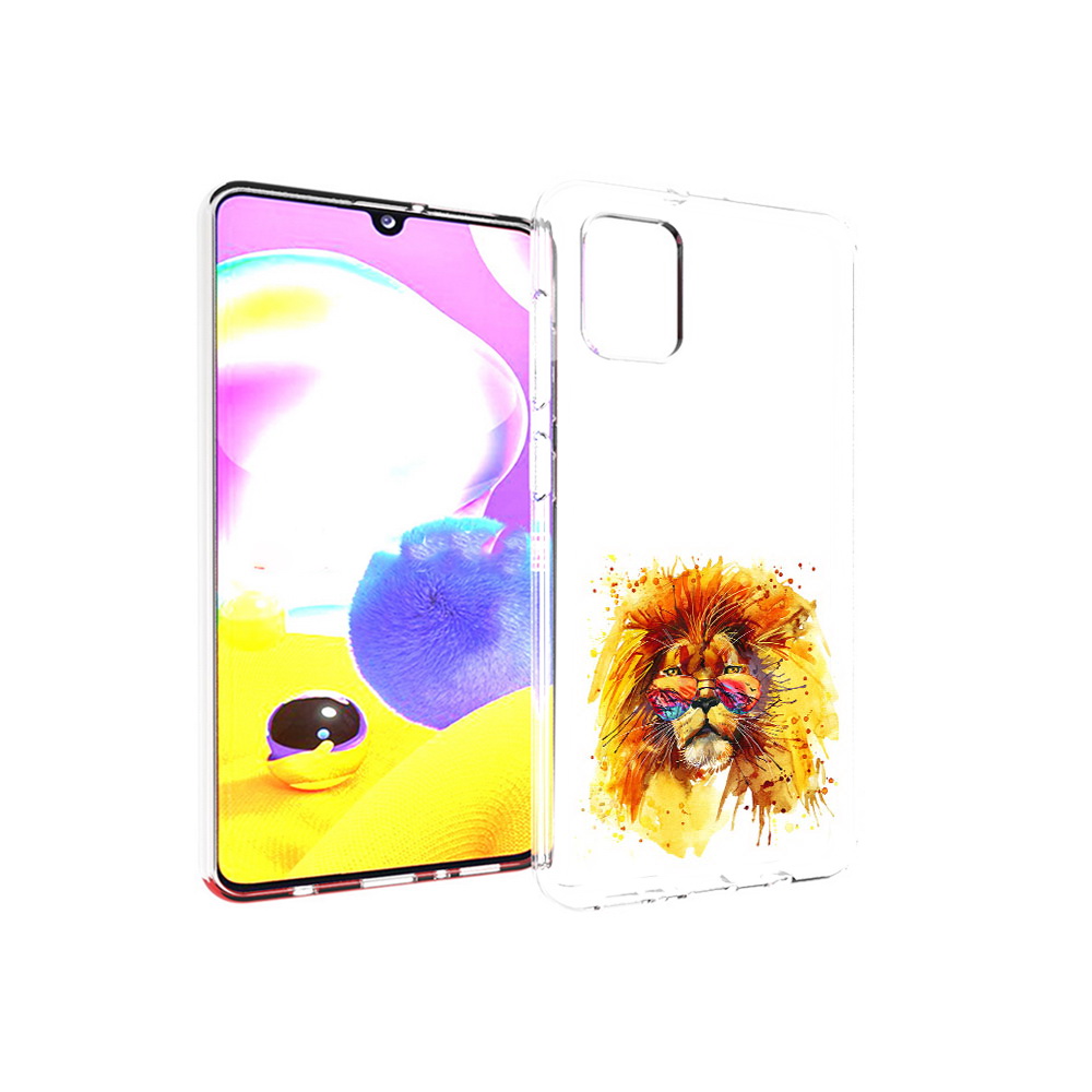 

Чехол MyPads Tocco для Samsung Galaxy A31 лев в очках (PT146911.482.436), Прозрачный, Tocco