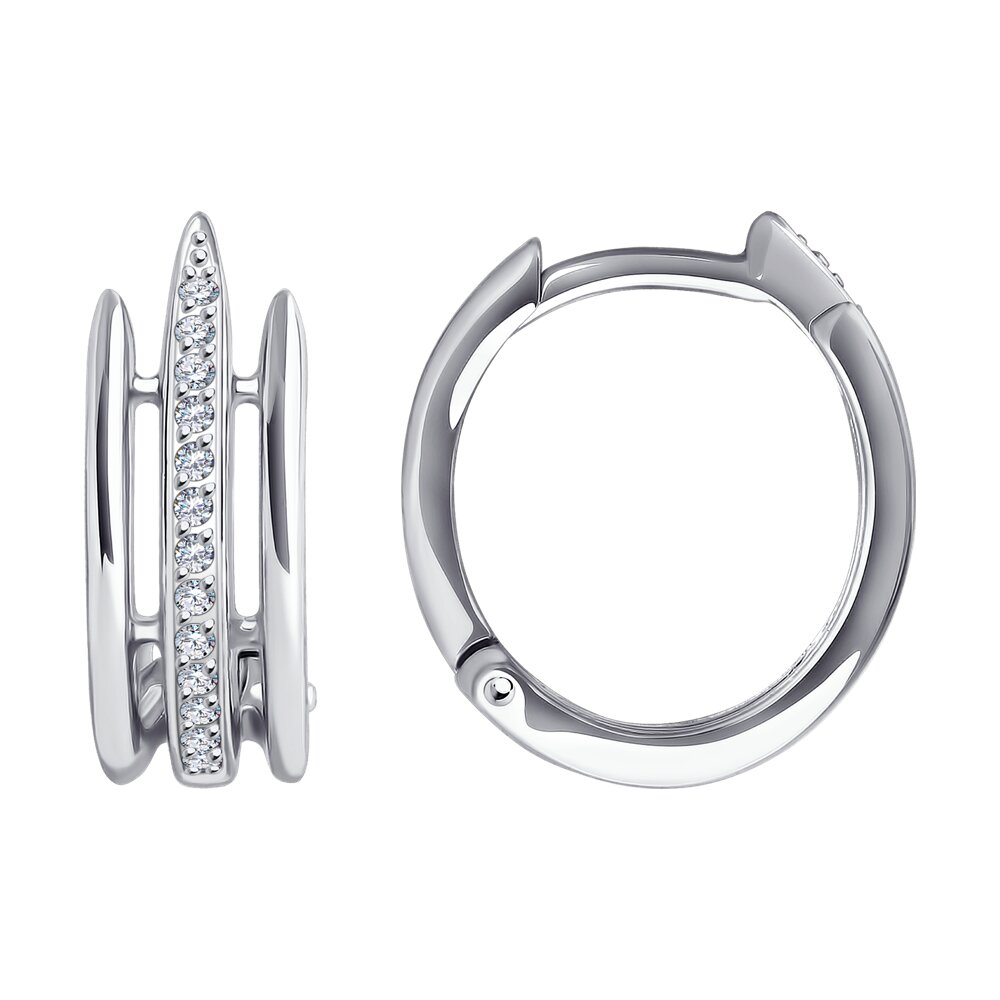 

Серьги из белого золота SOKOLOV 0200277-3, фианит, 0200277-3