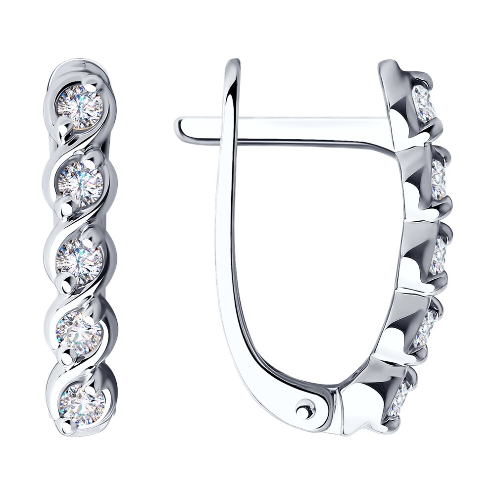 

Серьги из белого золота Diamant 52-120-00742-1, фианит, 52-120-00742-1