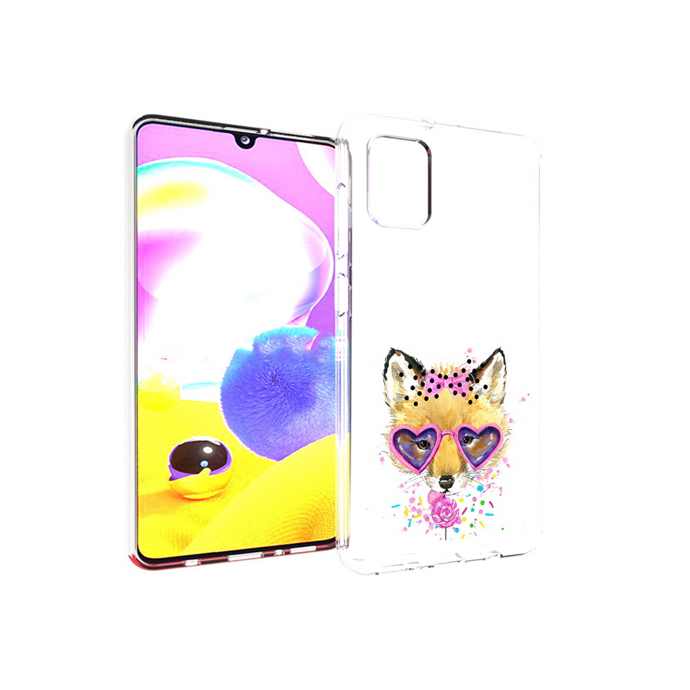 

Чехол MyPads Tocco для Samsung Galaxy A31 лисенок с бантиком (PT146911.482.441), Прозрачный, Tocco