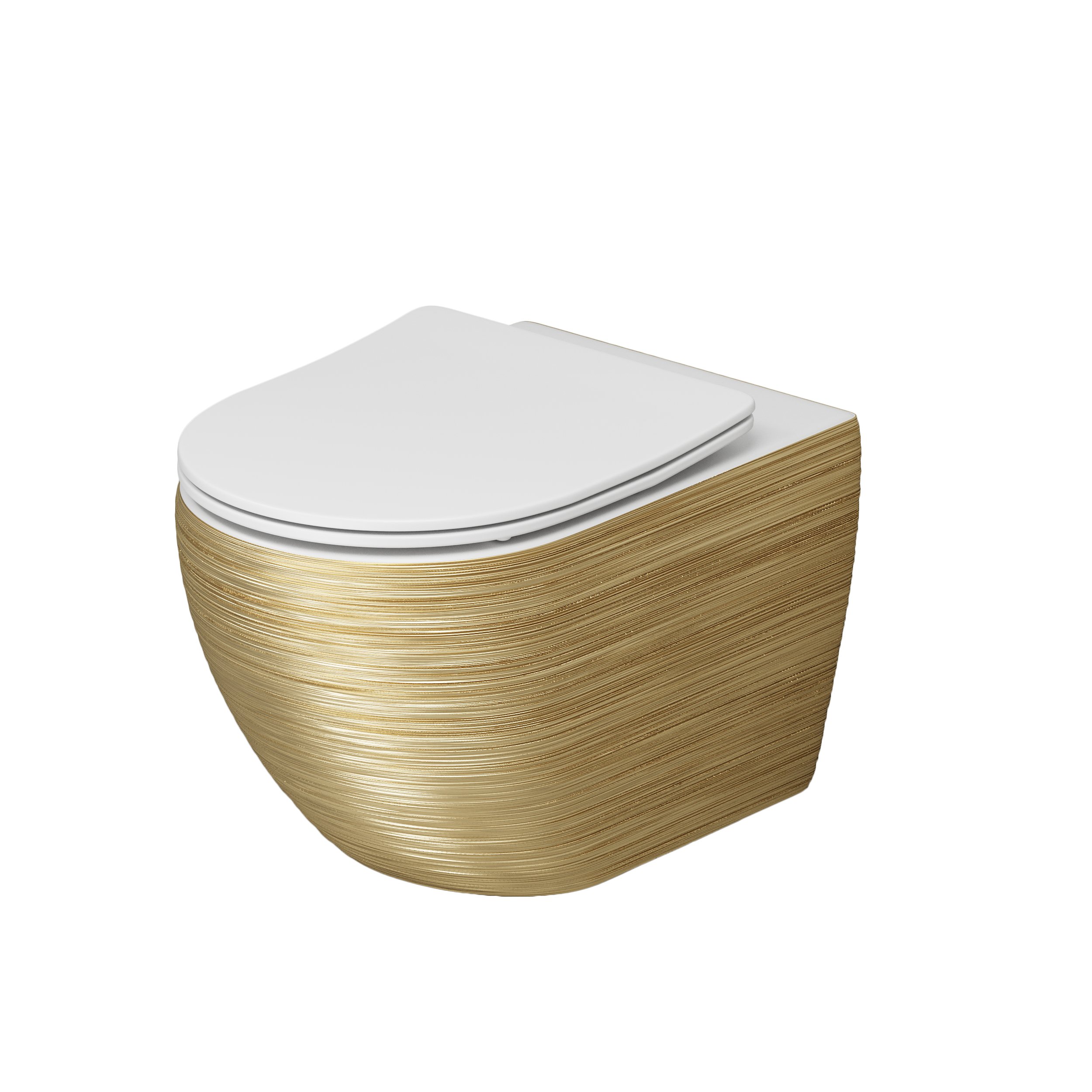 

Унитаз подвесной Grossman Color золотой внутри белый безободковый GR-4411GWS, Золотистый