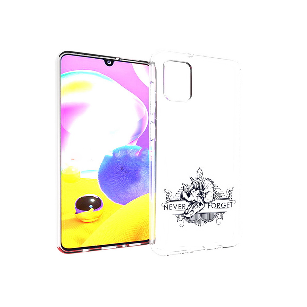 

Чехол MyPads Tocco для Samsung Galaxy A31 логотип носорога никогда не забуду, Прозрачный, Tocco
