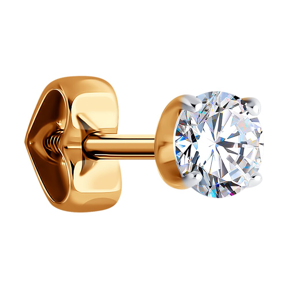 

Моносерьга из красного золота Diamant 51-127-02069-1, фианит, 51-127-02069-1