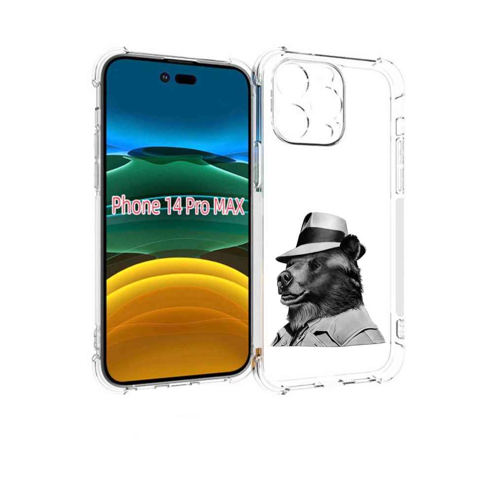 

Чехол MyPads медведь в шляпе для iPhone 14 Pro Max, Прозрачный, Tocco