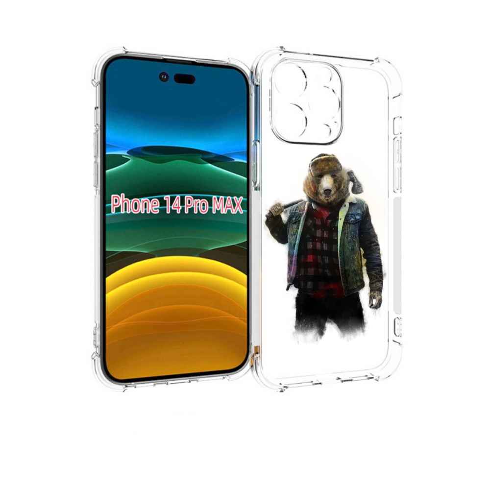 

Чехол MyPads медведь с топором для iPhone 14 Pro Max, Прозрачный, Tocco
