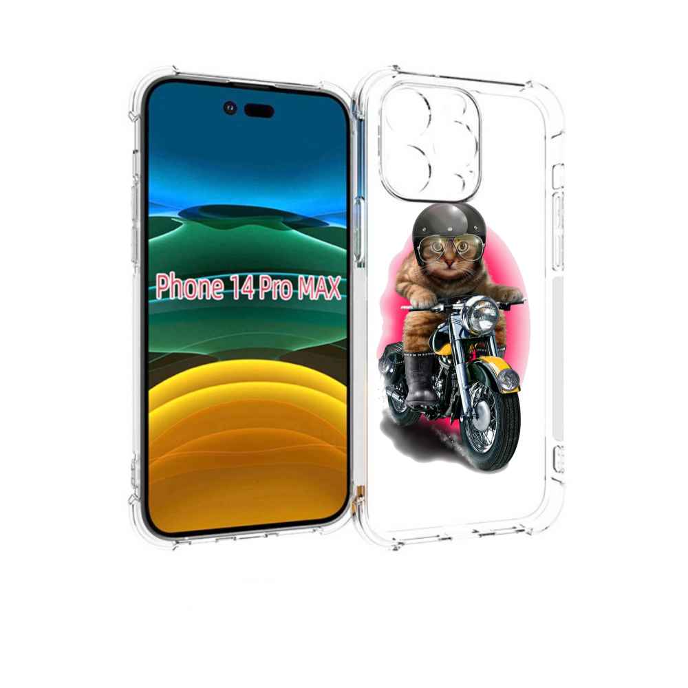 

Чехол MyPads мото-кот для iPhone 14 Pro Max, Прозрачный, Tocco