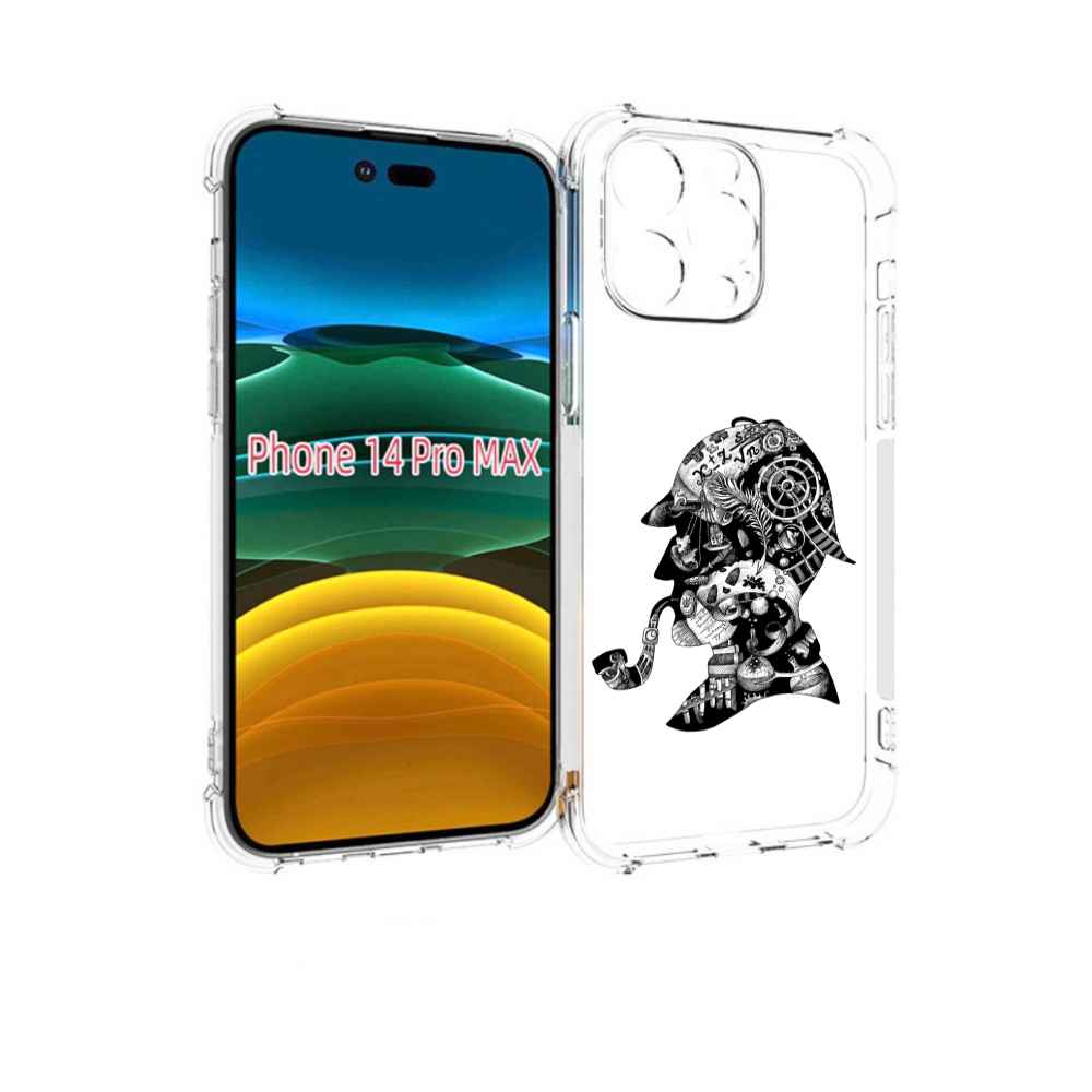 

Чехол MyPads мужчина с трубкой абстракция для iPhone 14 Pro Max, Прозрачный, Tocco
