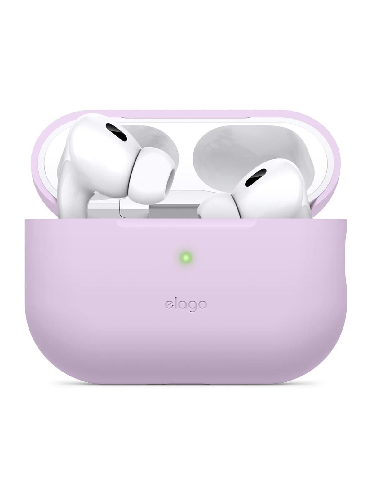 

Чехол Elago для Airpods Pro 2 ультратонкий с прорезью для шнурка фиолетовый, Silicone case