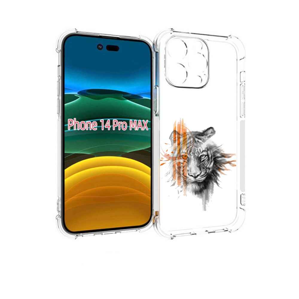 

Чехол MyPads огненный тигр для iPhone 14 Pro Max, Прозрачный, Tocco