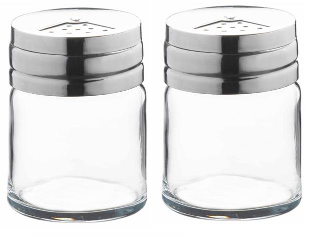 Набор солонок BASIC с металл. крышкой 2шт