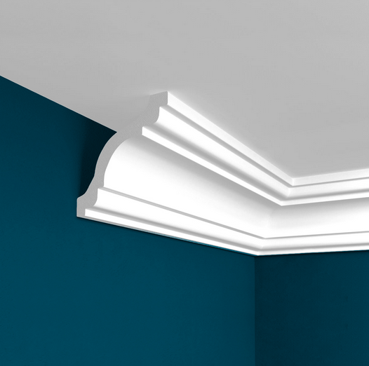 

Плинтус Перфект Plus PP-44 2000х76х76 мм под покраску дюрополимер потолочный пластиковый, Белый, Плинтус потолочный