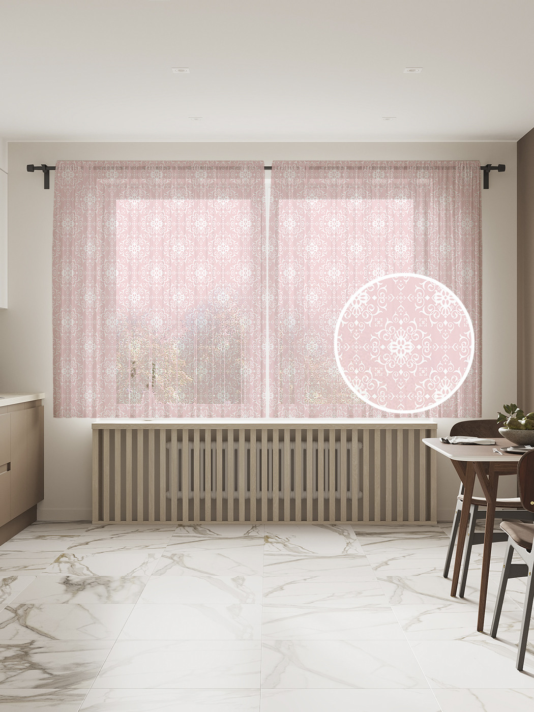 

Фототюль JoyArty "Ажурная нежность", 145x180 см (2 полотна со шторной лентой + 50 крючков), Ажурная нежность