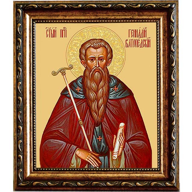 

Геннадий Ватопедский Святой Преподобный. Икона на холсте.