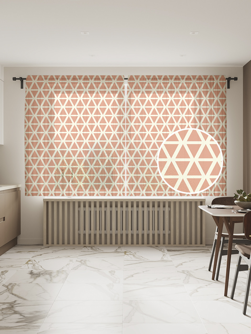 

Фототюль JoyArty "Плотная решетка", 145x180 см (2 полотна со шторной лентой + 50 крючков), Плотная решетка