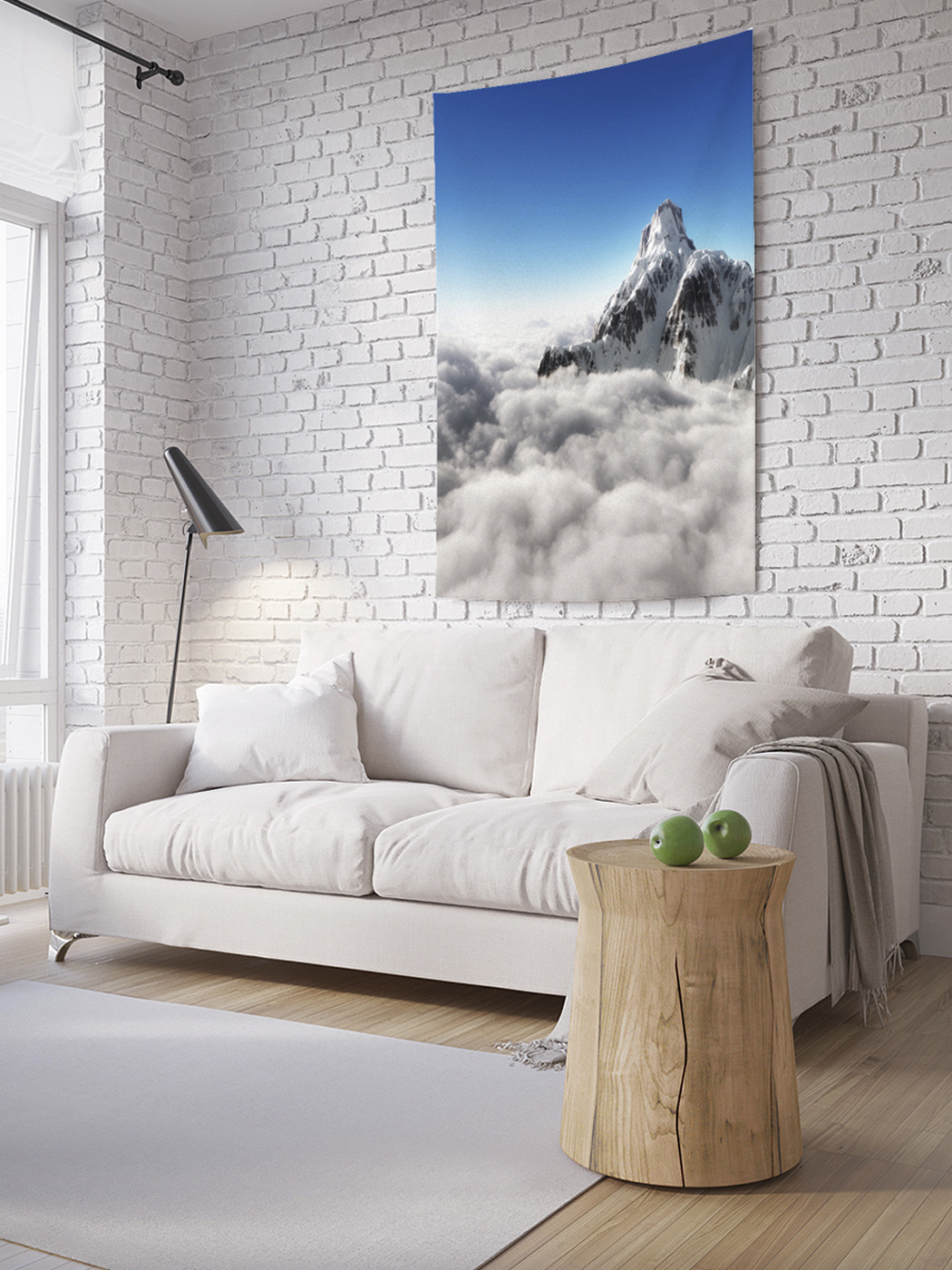 

Вертикальное фотопанно на стену JoyArty Гора высоко в облаках 100x150 см, Гора высоко в облаках