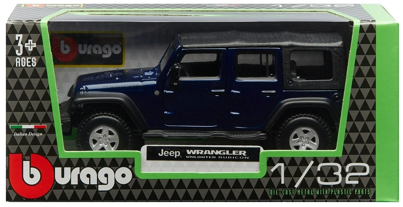 Машина BBurago металлическая 1:32 Jeep Wrangler Unlimited Rubicon 18-43000 new genuine remote key 68001699ab for jeep wrangler jl