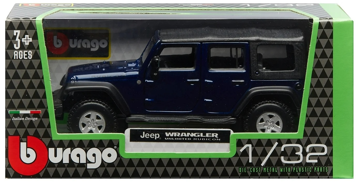 Машина BBurago металлическая 1:32 Jeep Wrangler Unlimited Rubicon 18-43000 1 32 jeeps wrangler rubicon 1941 off road alloy car diecasts