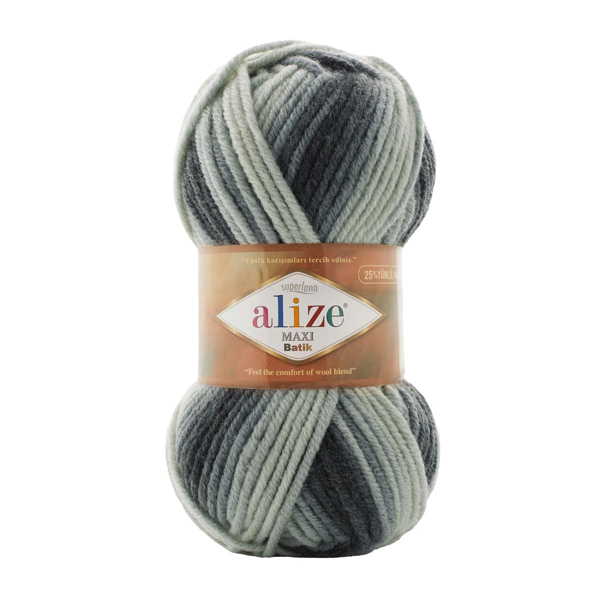 

Пряжа для вязания ALIZE Superlana Maxi Batik 100г, 100м (7786 секционный), 5 мотков, Серый, 7736118