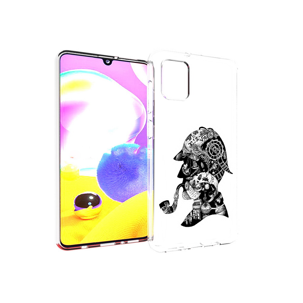 

Чехол MyPads Tocco для Samsung Galaxy A31 мужчина с трубкой абстракция (PT146911.482.488), Прозрачный, Tocco