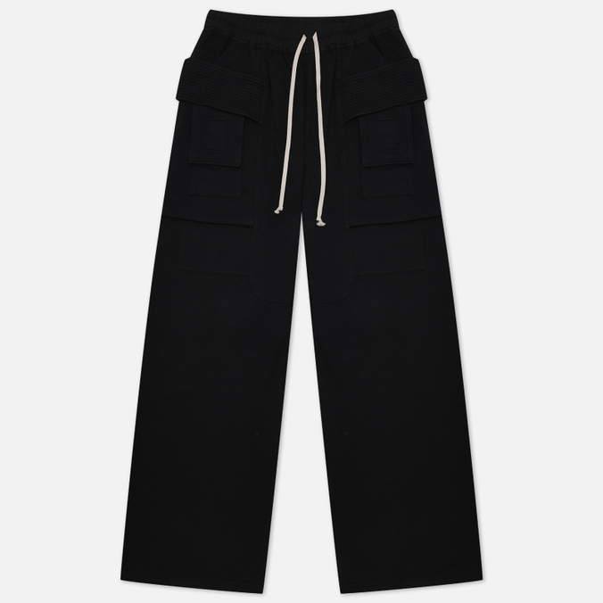 

Мужские брюки Rick Owens DRKSHDW Edfu Creatch Cargo Drawstring Compact Heavy чёрный, S, Edfu Creatch Cargo Drawstring Compact Heavy