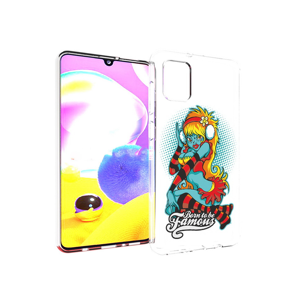 

Чехол MyPads Tocco для Samsung Galaxy A31 нарисованная девушка в наушниках, Прозрачный, Tocco