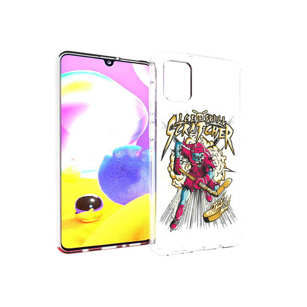 

Чехол MyPads Tocco для Samsung Galaxy A31 нарисованный скелет хоккеист (PT146911.482.514), Прозрачный, Tocco