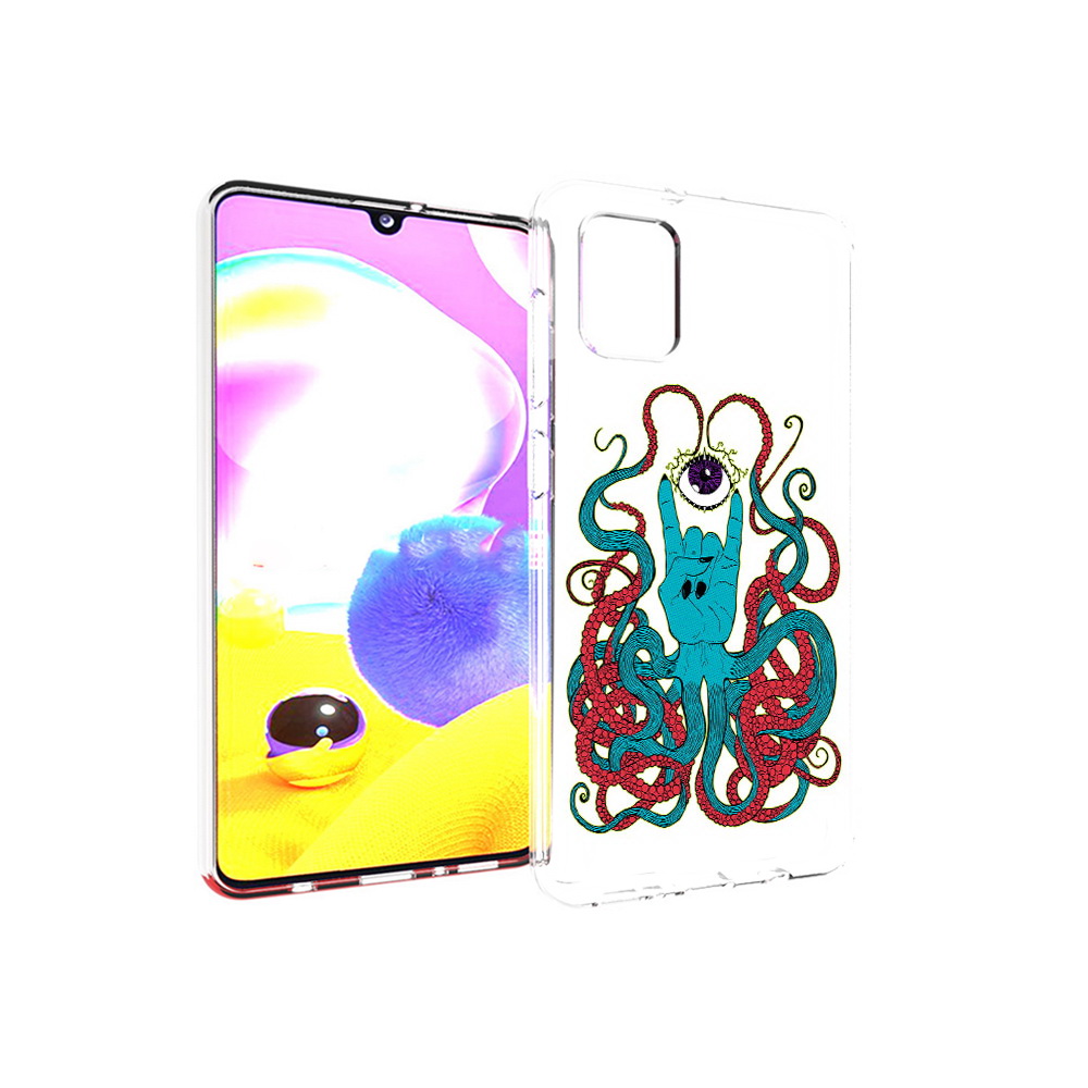 

Чехол MyPads Tocco для Samsung Galaxy A31 осьминог-рука абстракция (PT146911.482.530), Прозрачный, Tocco