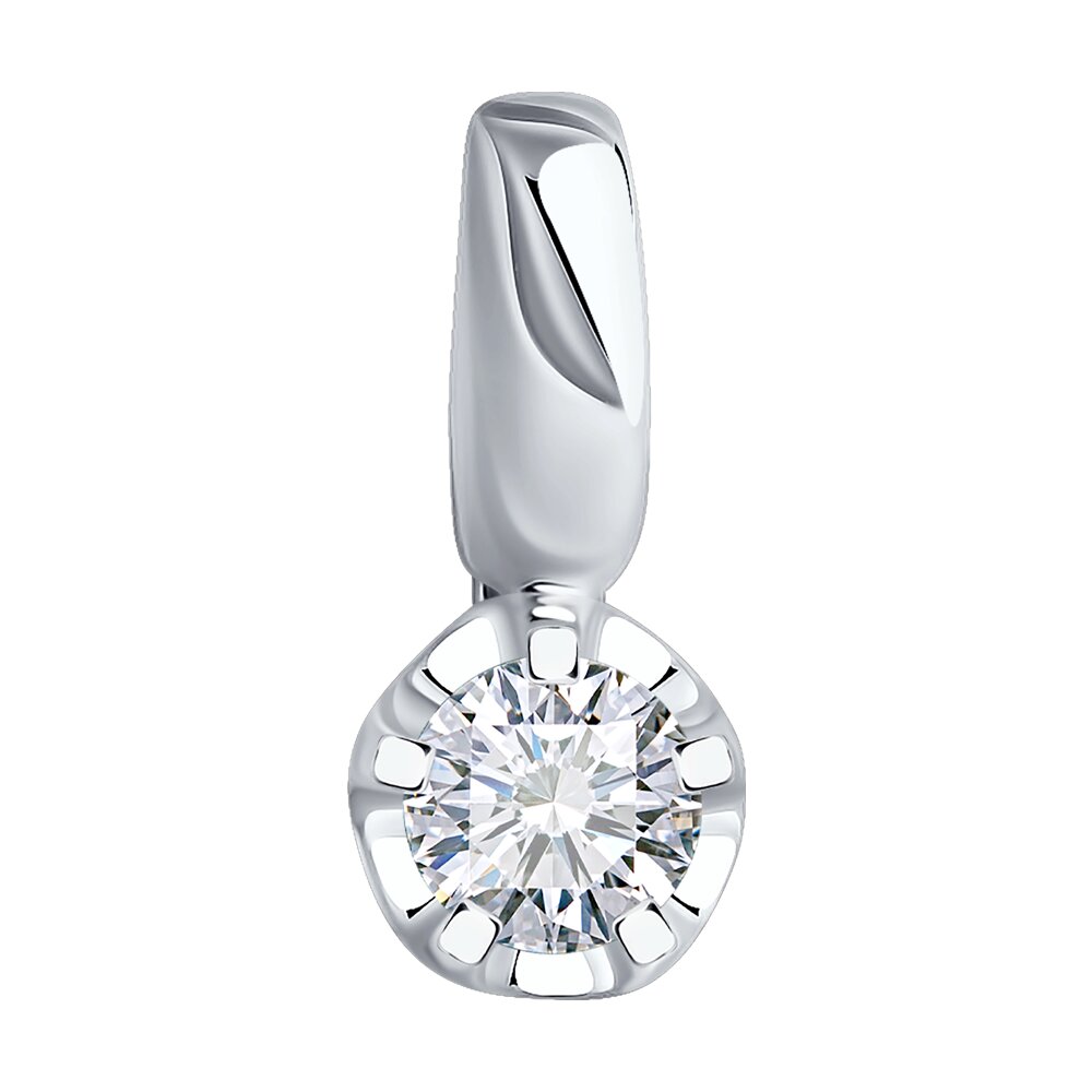 

Подвеска из белого золота Diamant 52-230-02486-1, бриллиант искусственный\рубин, 52-230-02486-1