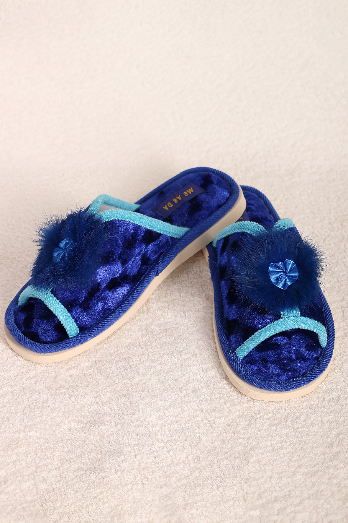 

Тапочки женские AlmondShop ТР-27 Е-48.С3 синие 38 RU, Синий, ТР-27 Е-48.С3
