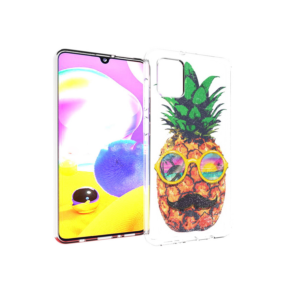 

Чехол MyPads Tocco для Samsung Galaxy A31 прикольный ананас с лицом (PT146911.482.556), Прозрачный, Tocco
