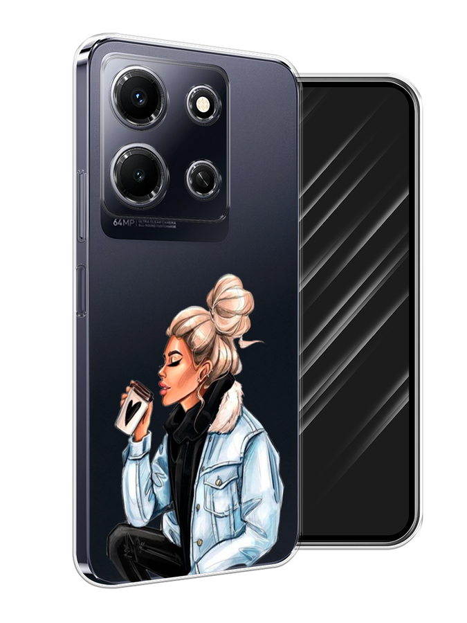 

Чехол Awog на Infinix Note 30i "Cute girl", Бежевый;черный;голубой, 3104350-7