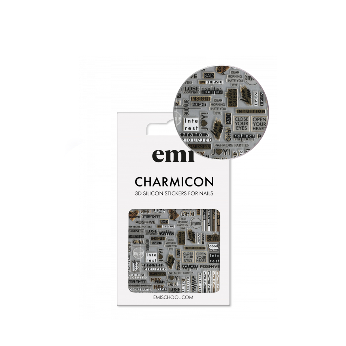 

E.Mi, 3D-стикеры №196 Джой Charmicon 3D Silicone Stickers, Черный;золотистый;белый