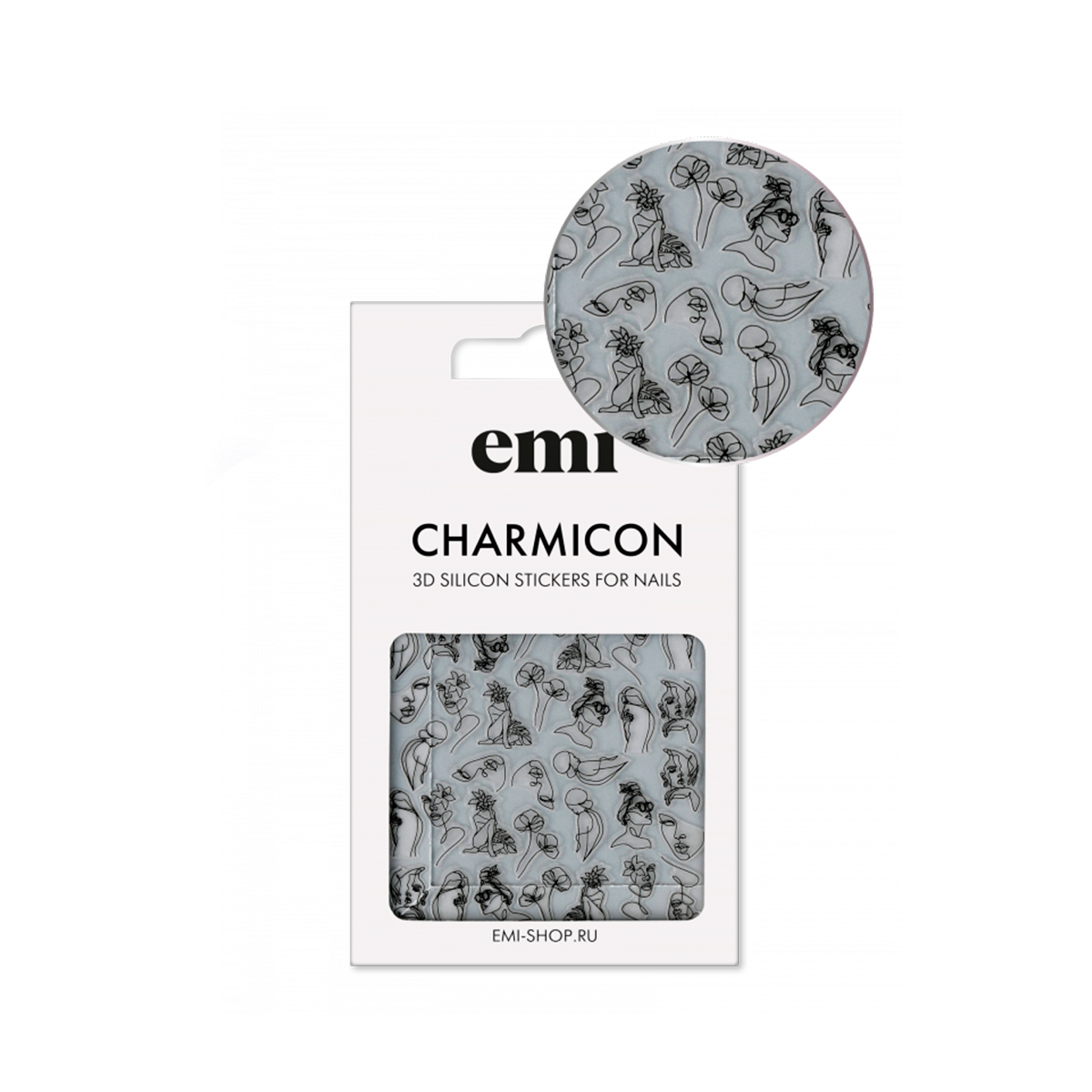 

E.Mi, 3D-стикеры №209 Женственность Charmicon 3D Silicone Stickers, Черный