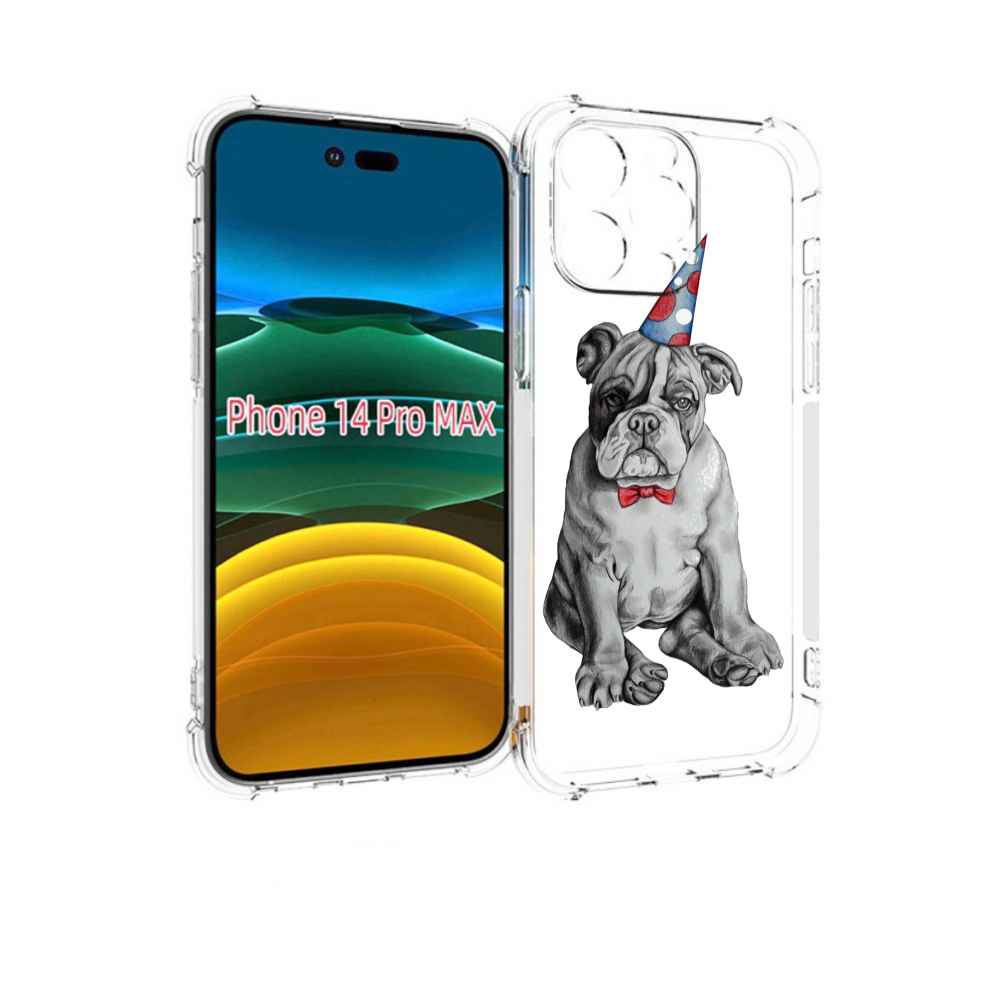 

Чехол MyPads праздничный щенок для iPhone 14 Pro Max, Прозрачный, Tocco