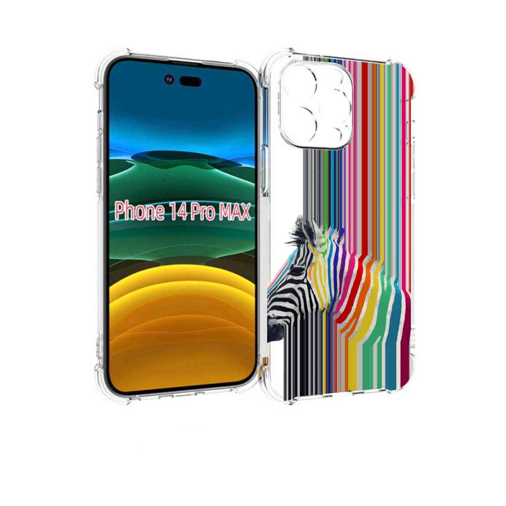 

Чехол MyPads радужная зебра для iPhone 14 Pro Max, Прозрачный, Tocco