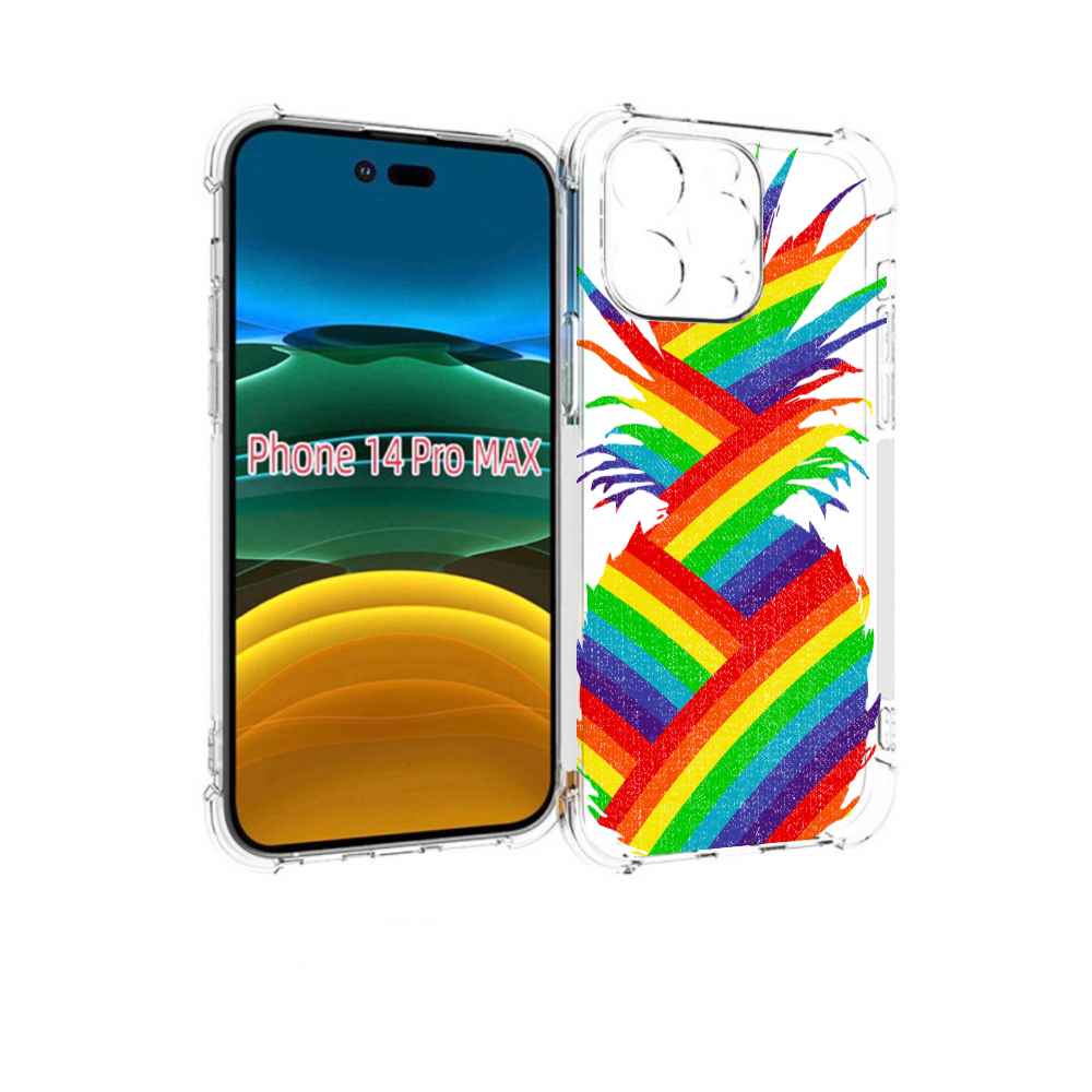 

Чехол MyPads радужный ананас для iPhone 14 Pro Max, Прозрачный, Tocco