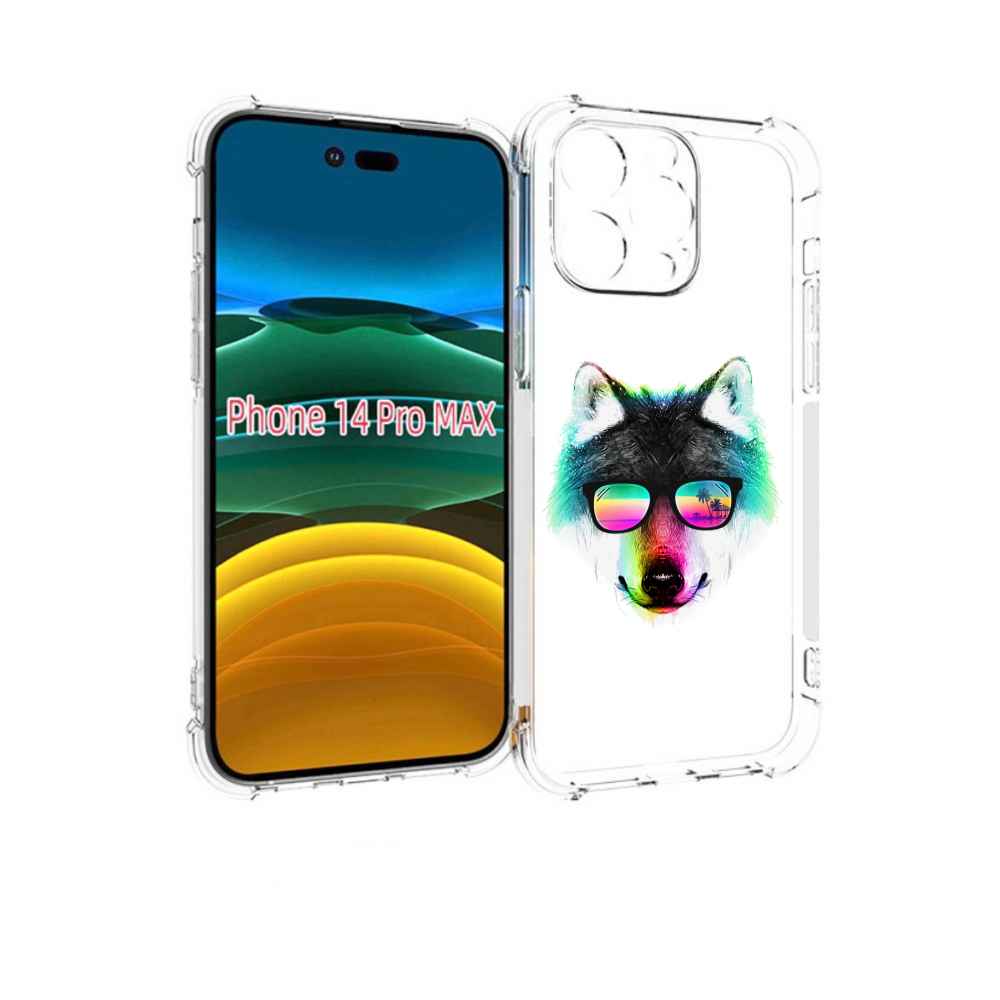 

Чехол MyPads радужный волк для iPhone 14 Pro Max, Прозрачный, Tocco