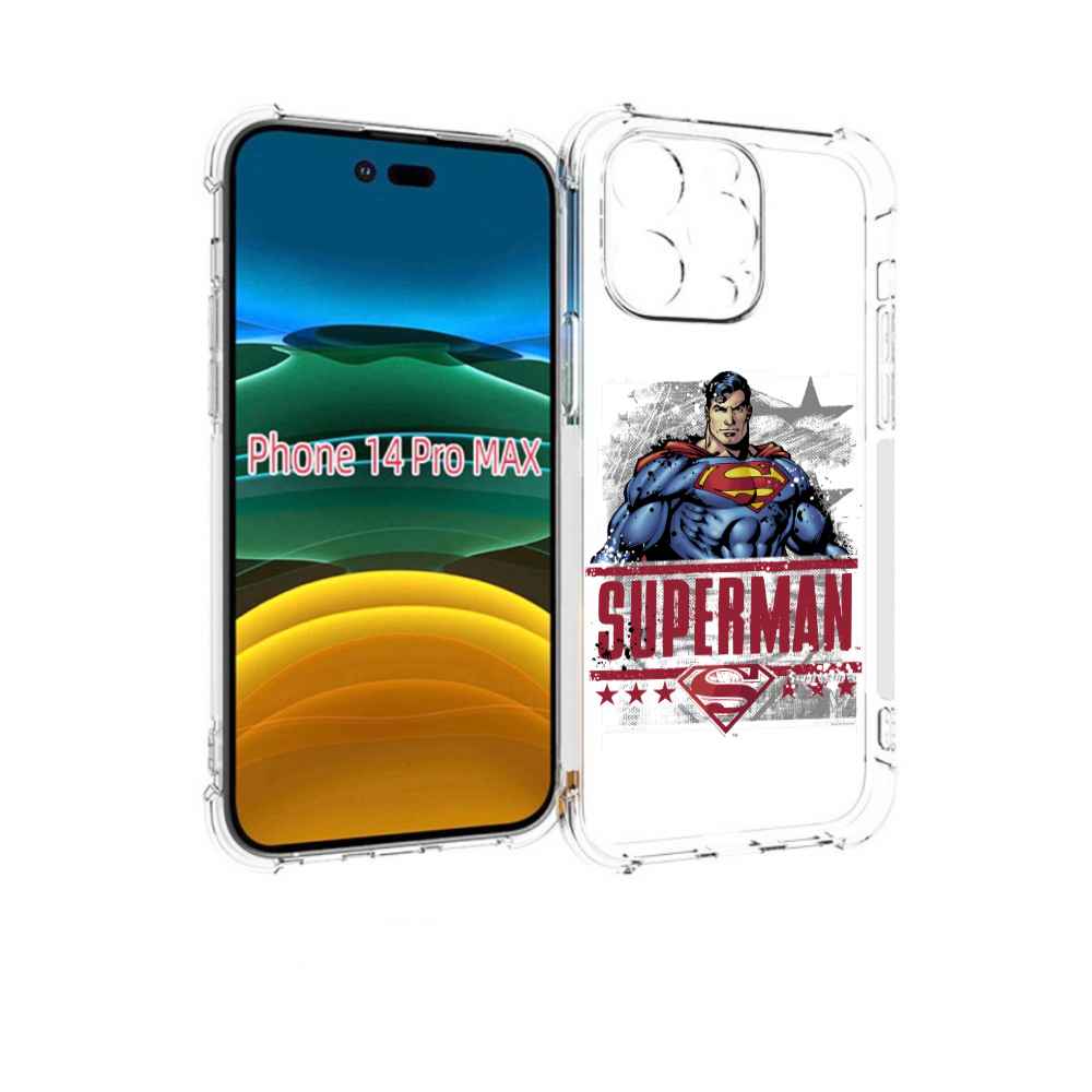 

Чехол MyPads рисунок супермен для iPhone 14 Pro Max, Прозрачный, Tocco