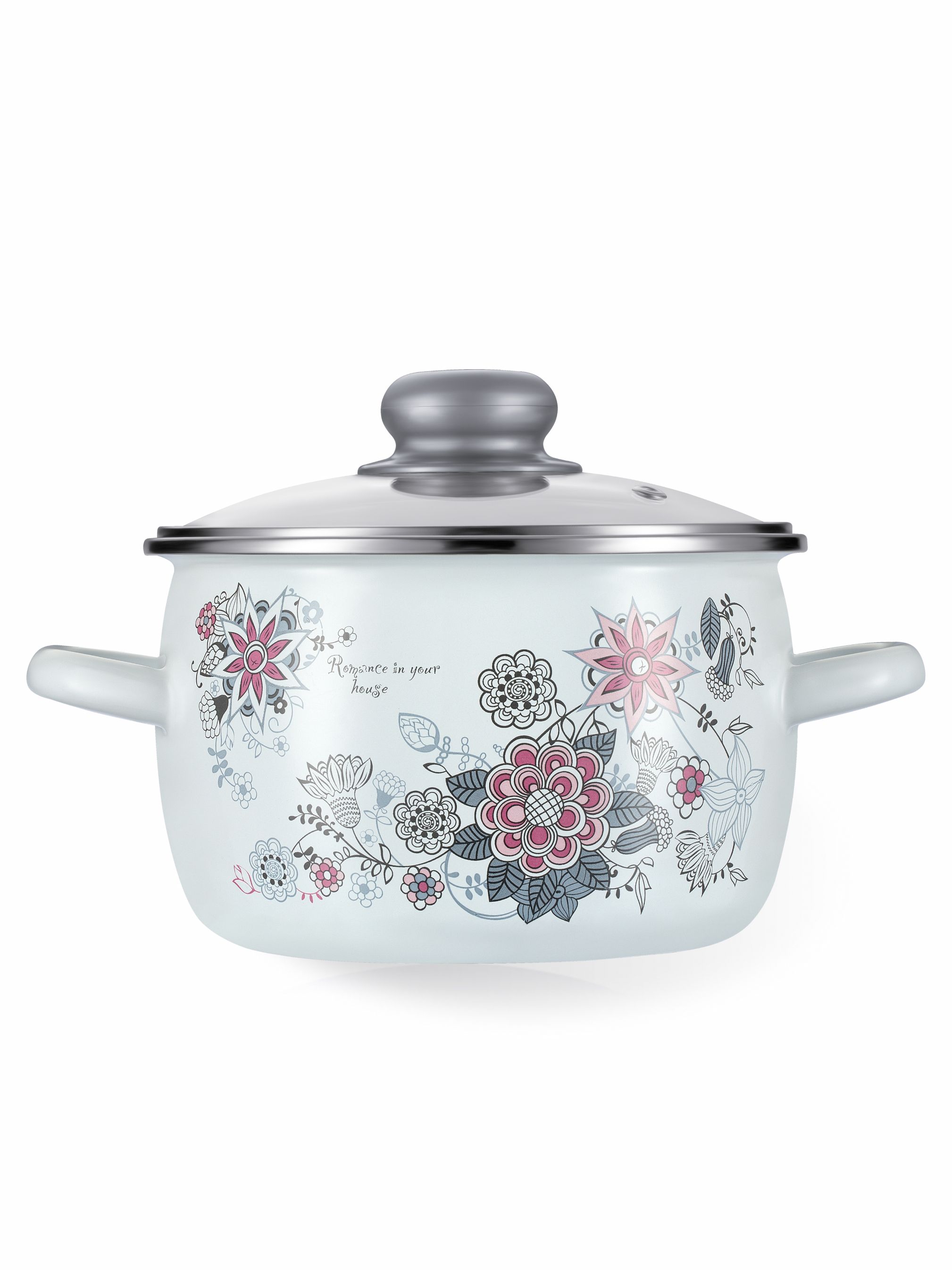 

Кастрюля с крышкой сталь СтальЭмаль 1,5 л 1RA161S, Белый