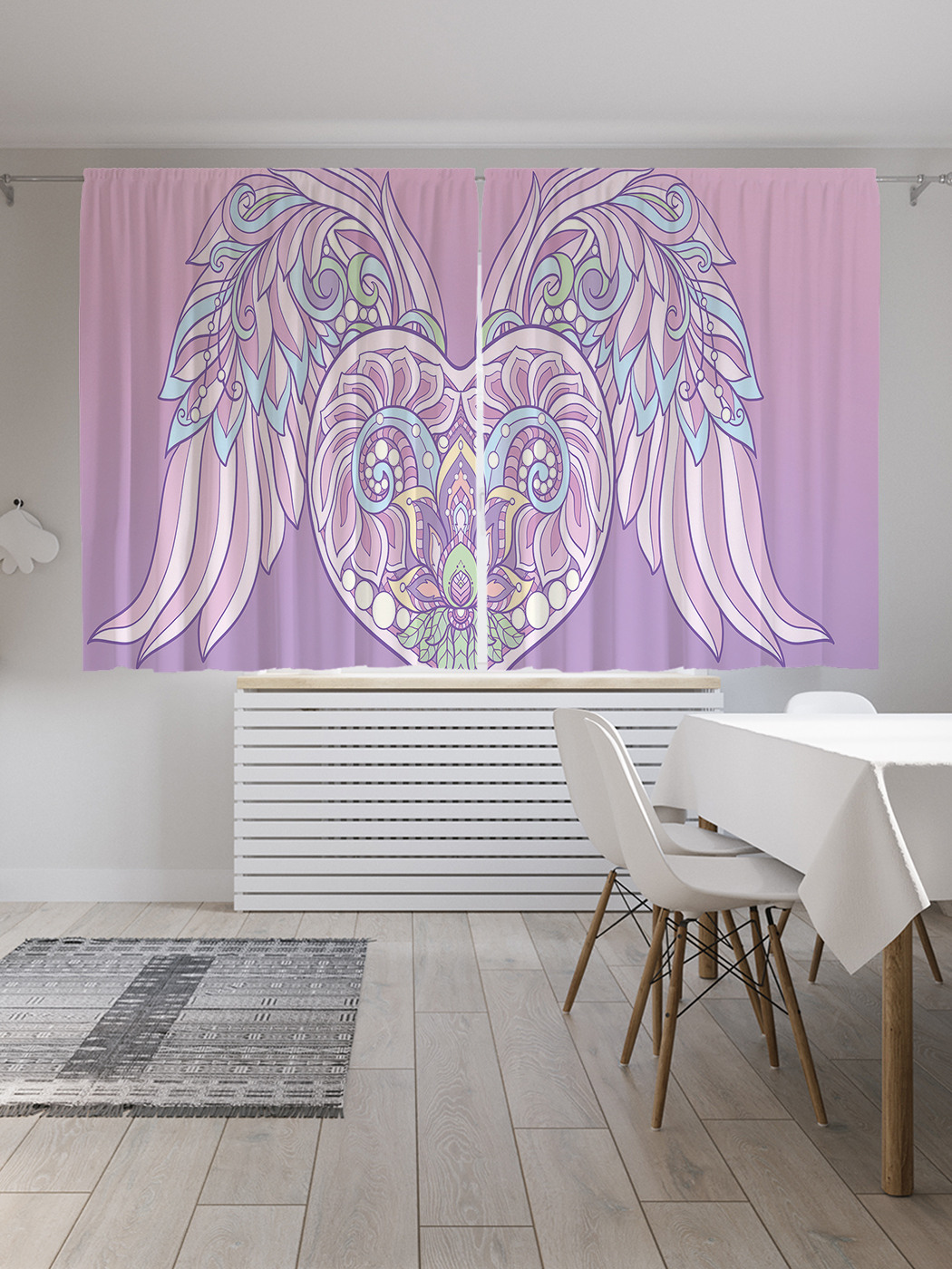 

Шторы JoyArty с фотопечатью "Орнаментальное сердце с крыльями" из сатена, 290х180 см, Орнаментальное сердце с крыльями