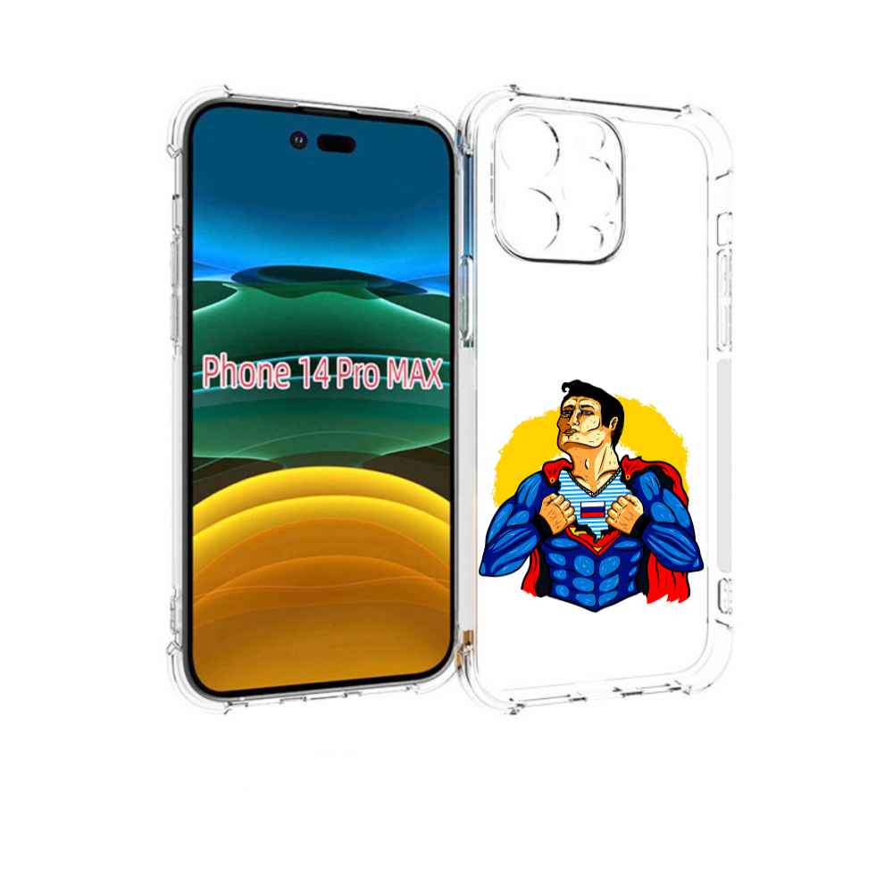 

Чехол MyPads русский супермен для iPhone 14 Pro Max, Прозрачный, Tocco