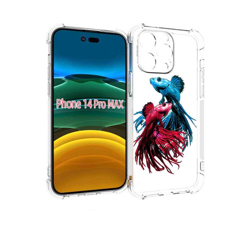 

Чехол MyPads рыбы петушки для iPhone 14 Pro Max, Прозрачный, Tocco