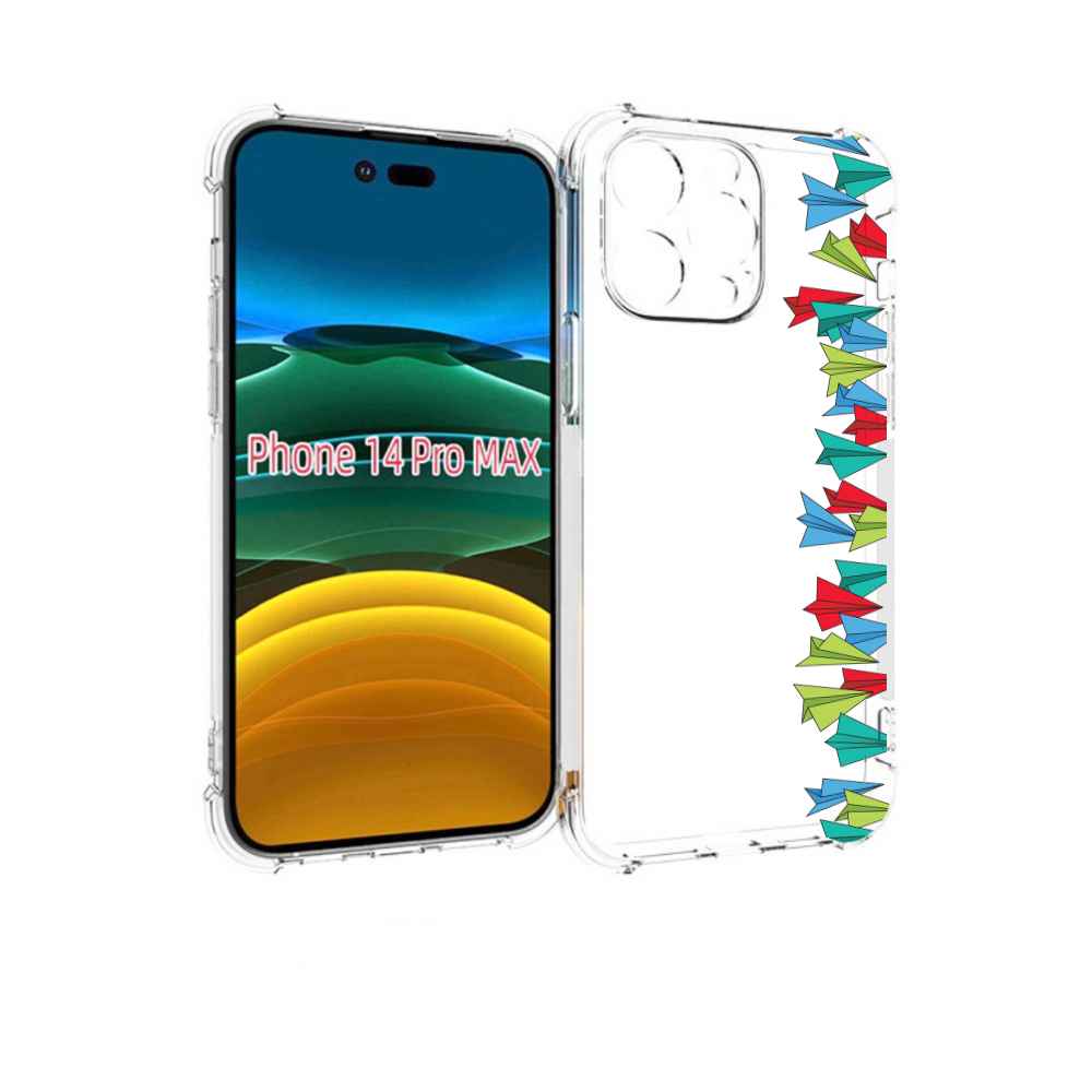 

Чехол MyPads самолетики из листочков для iPhone 14 Pro Max, Прозрачный, Tocco