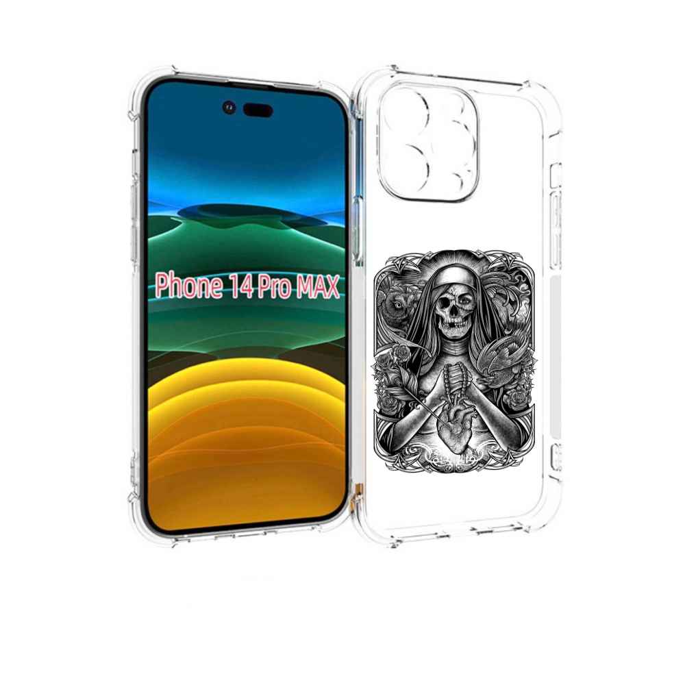 

Чехол MyPads скелет с сердцем для iPhone 14 Pro Max, Прозрачный, Tocco