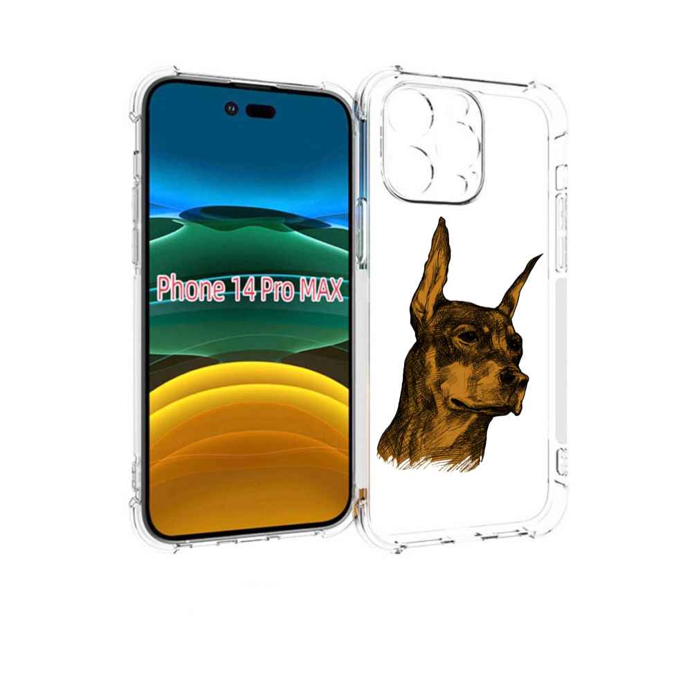 

Чехол MyPads скетч доберман для iPhone 14 Pro Max, Прозрачный, Tocco