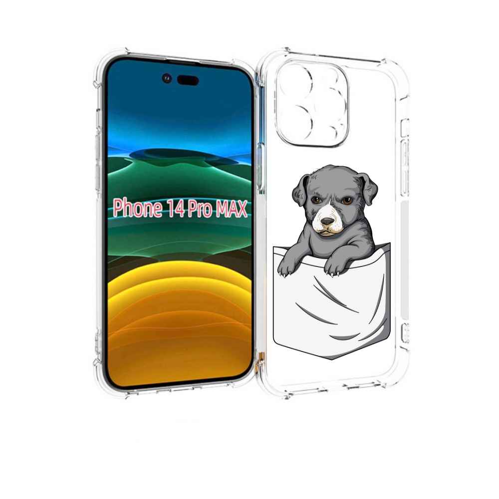 

Чехол MyPads собачка в кармане для iPhone 14 Pro Max, Прозрачный, Tocco