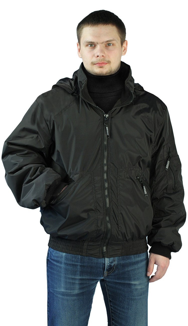 фото Куртка мужская kamukamu демисезонная бомбер, черный арт.729966, 44-46 ru рост 170-176