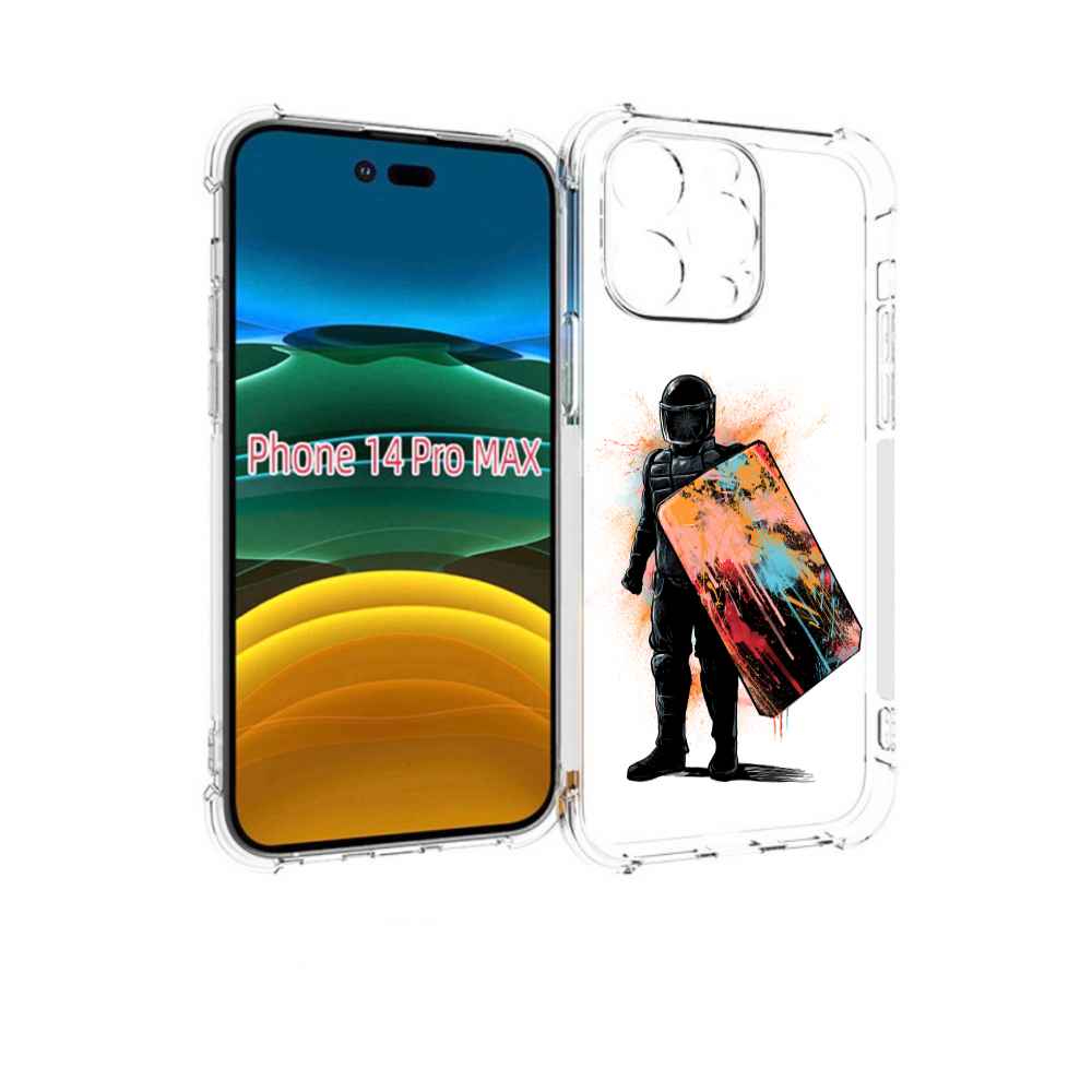 

Чехол MyPads солдат с красочным щитом для iPhone 14 Pro Max, Прозрачный, Tocco