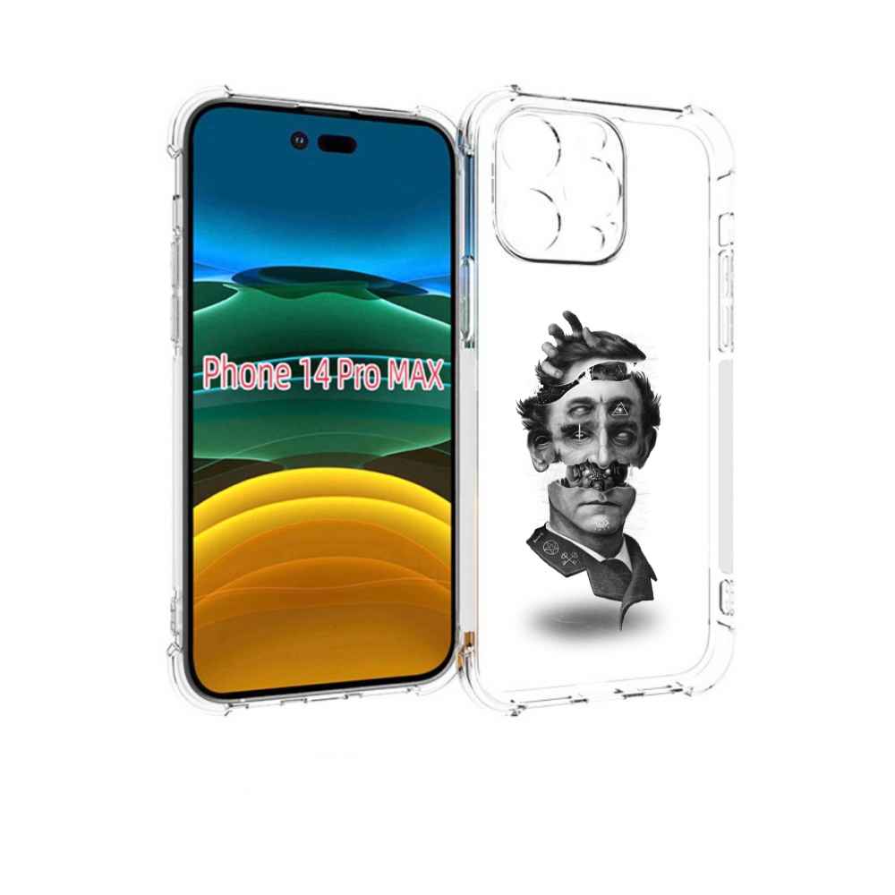 

Чехол MyPads страшное лицо абстракция для iPhone 14 Pro Max, Прозрачный, Tocco